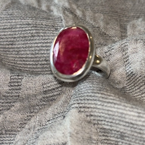 Red Ruby Oval ring, July birthstone silver ring, 925 silver rings Sizes 6, 7, 8 - Picture 10 of 10